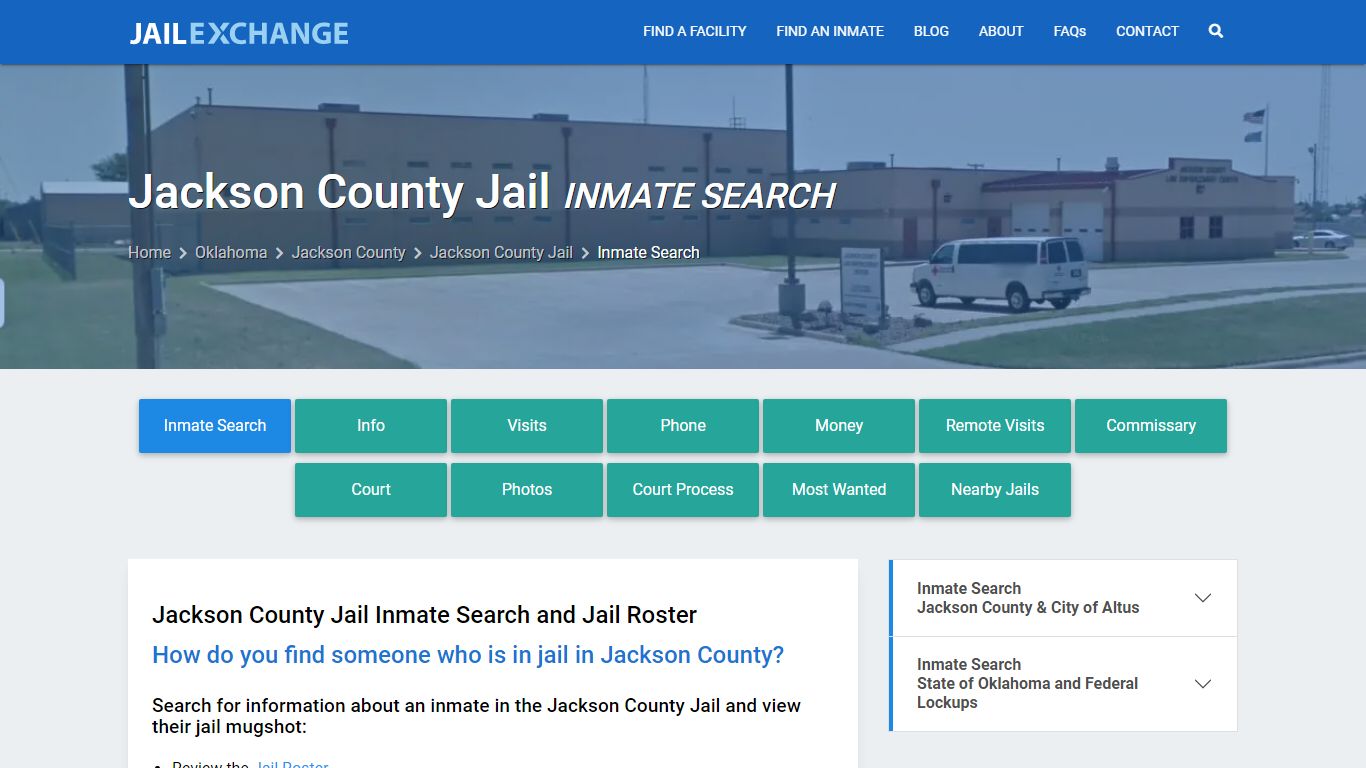 Inmate Search: Roster & Mugshots - Jackson County Jail, OK
