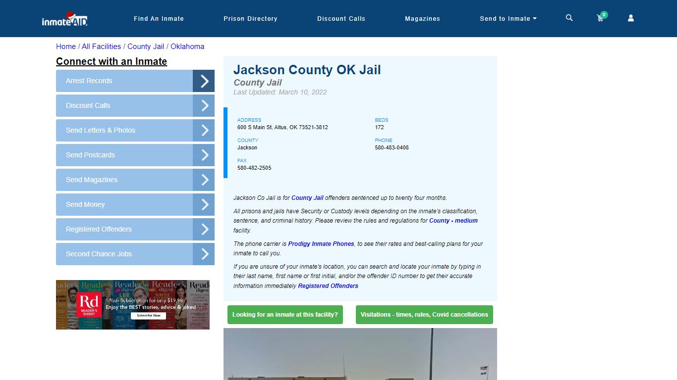 Jackson County OK Jail - Inmate Locator - Altus, OK